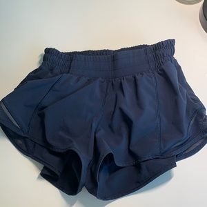 Lululemon size 4 navy blue hotty hot shorts